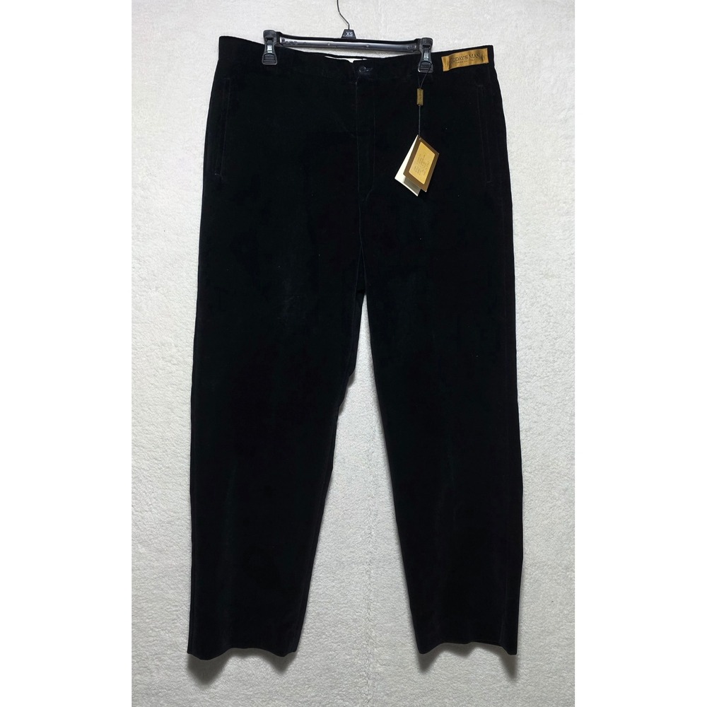 Vintage Today's Man Christian Velvet Trousers Men's 38 Black Made in Italy NWT